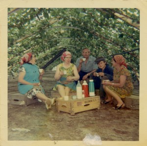 pauze tijdens druivenkrenten, juni 1966
